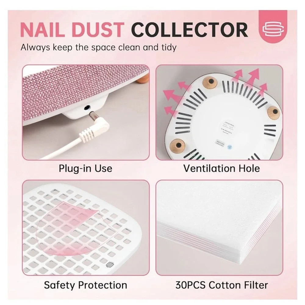 CHRISTINE SHELLY‎ G340 6000 RPM Nail Dust Collector Low Noise Pink New In Box